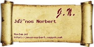 János Norbert névjegykártya
