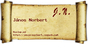 János Norbert névjegykártya