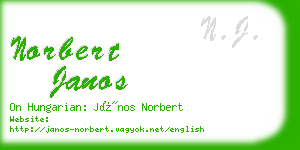 norbert janos business card